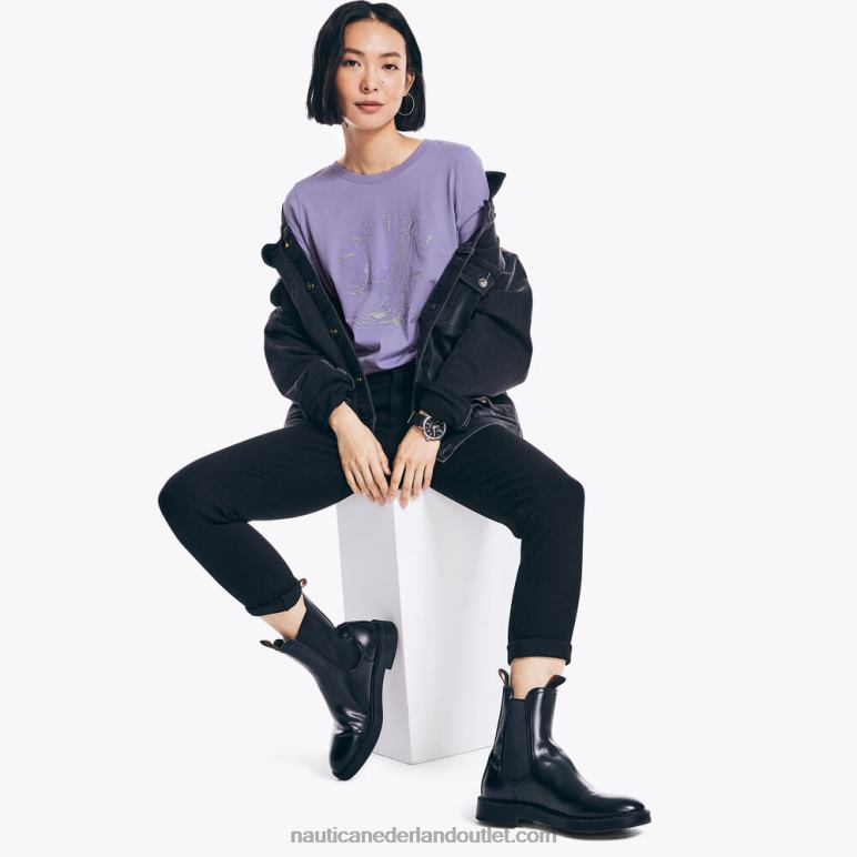glitter zeilboot grafisch t-shirt oceaan violet Nautica 0828F995 vrouwen