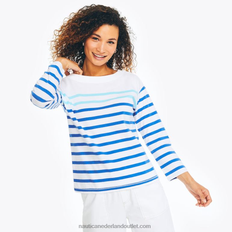 gestreepte top met lange mouwen ster saffier Nautica 0828F827 vrouwen