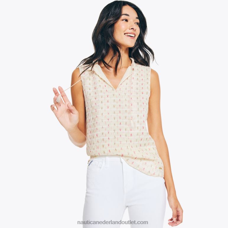 top met splithals en print amandel Nautica 0828F759 vrouwen