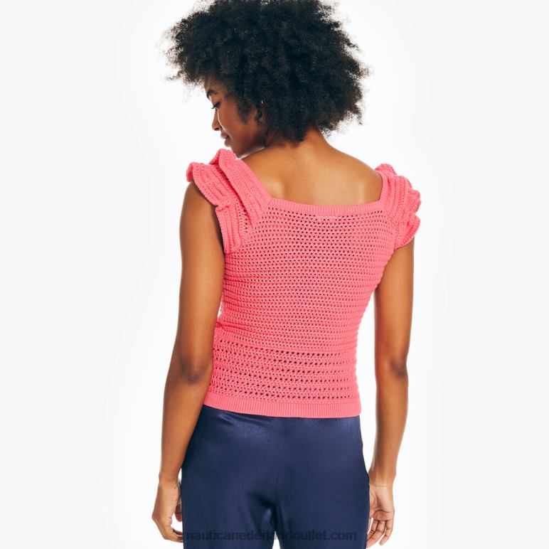 gehaakte top met vierkante hals prisma roze Nautica 0828F1006 vrouwen